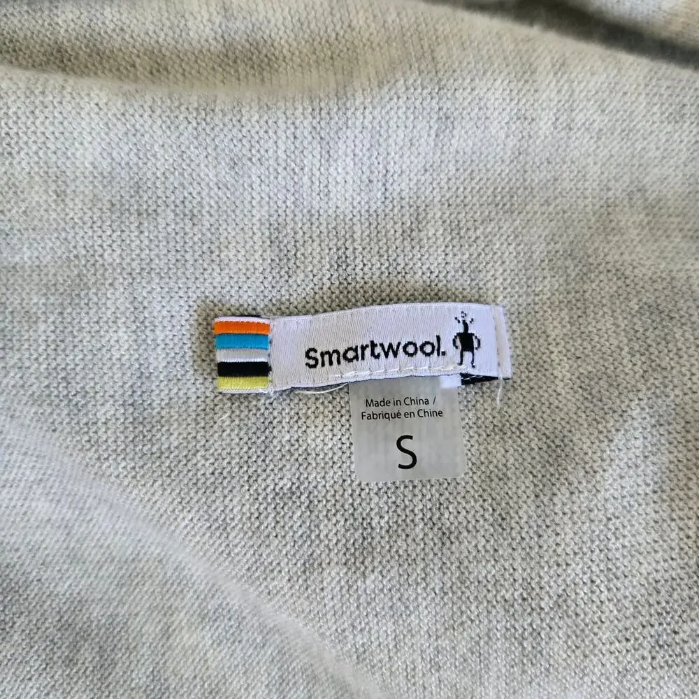 Smartwool Edgewood Wrap Sweater Merino Wool Lightweight Colorblock Women Small